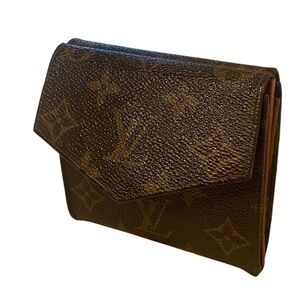 Louis Vuitton Vintage Leather Wallet Monogram Billfold CoinCard Timeless Luxury
